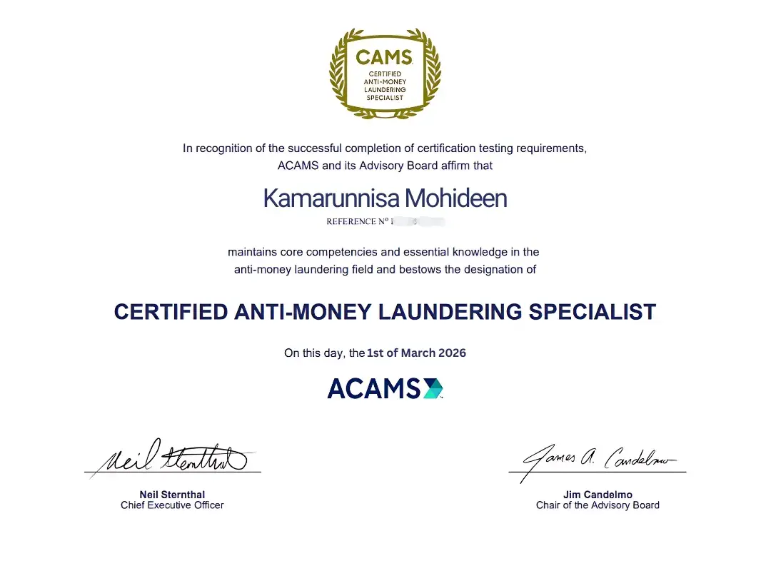 ACAMS-Kamarunnisa